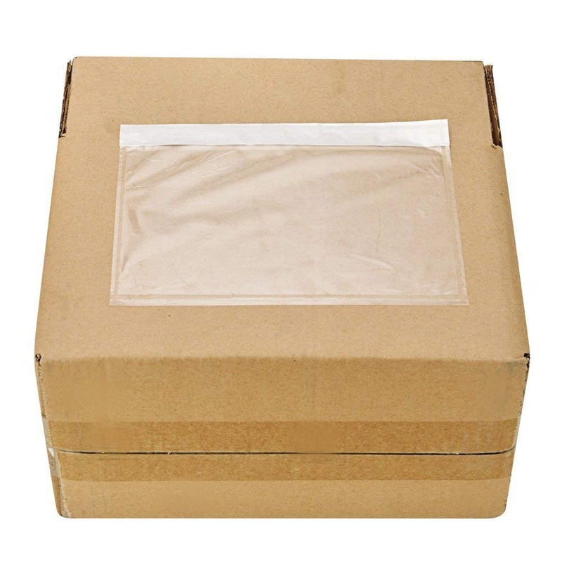 9527 Product 7.5" x 5.5" Clear Adhesive Top Loading Packing List/Shipping Label Envelopes (500 Pack) - Image 2